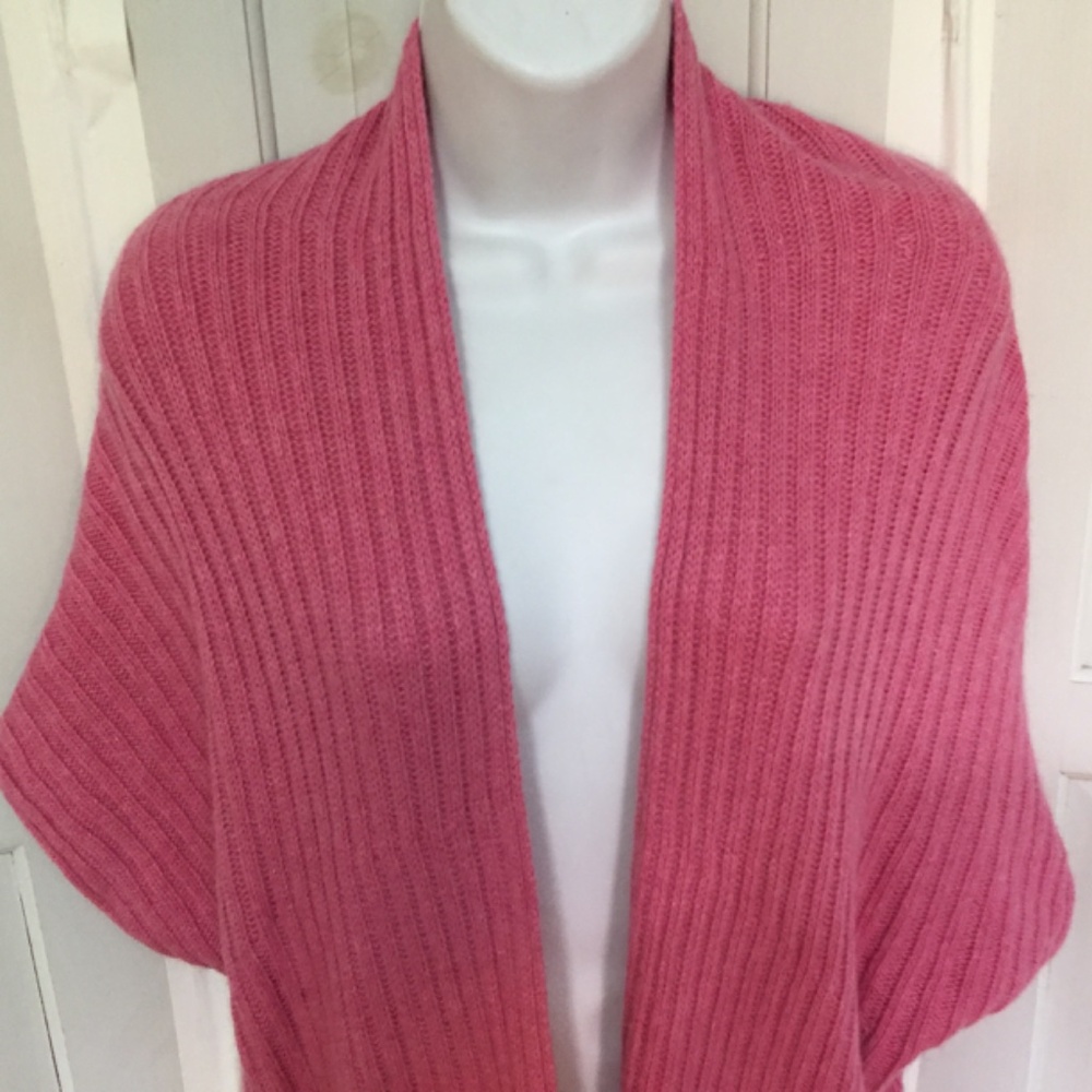 Sundance Pink Ribbed Knit Shrug - Picture 2 of 14